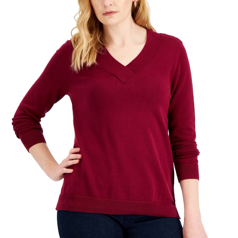 100% cotton maroon sweater